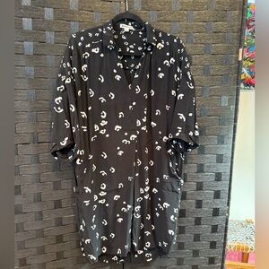 Whistles Black With White Pattern Casual Relaxed Shirt Dress